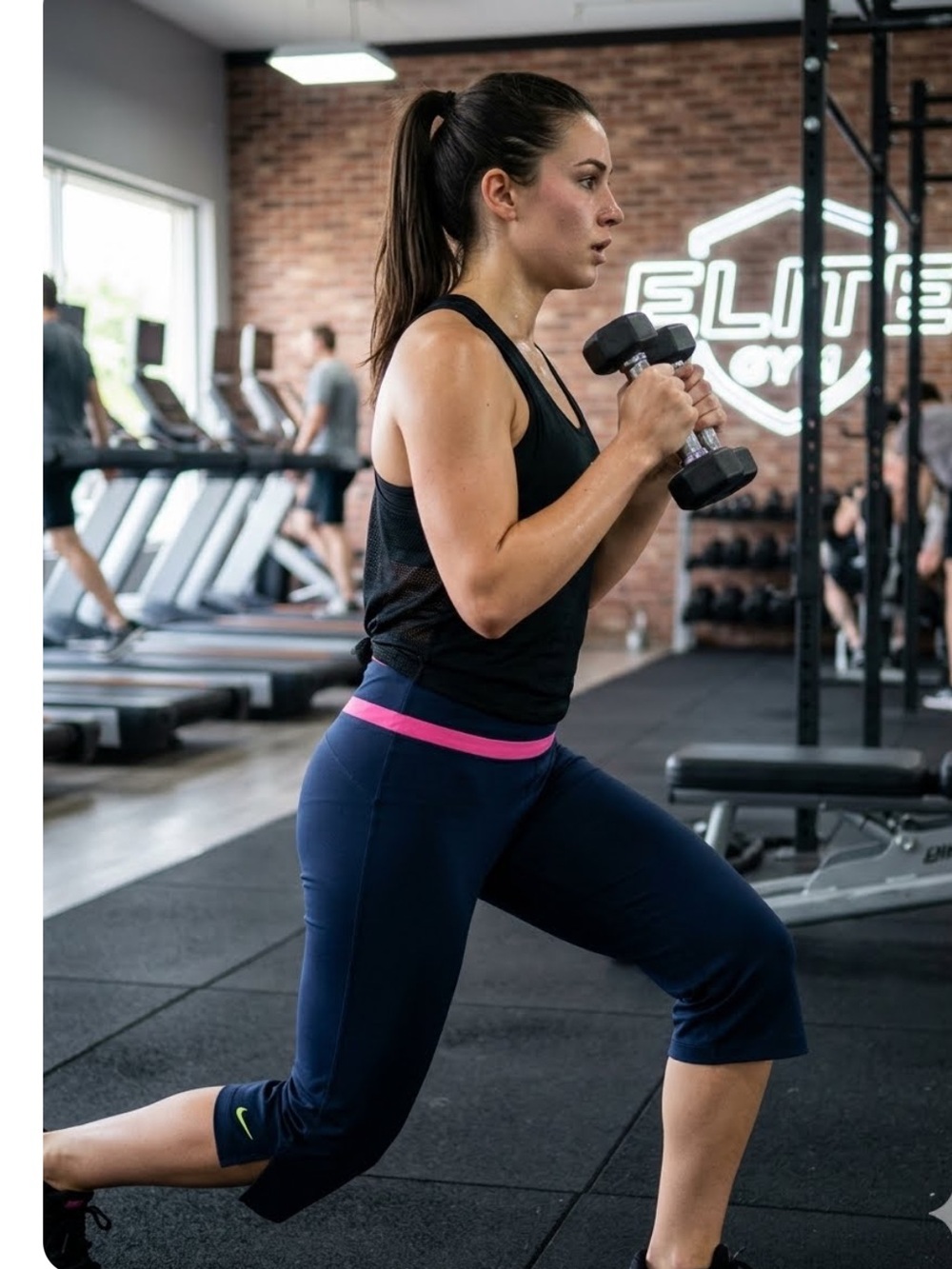 NIKE Dri-Fit "Be Strong" Cropped Capri Workout Pants